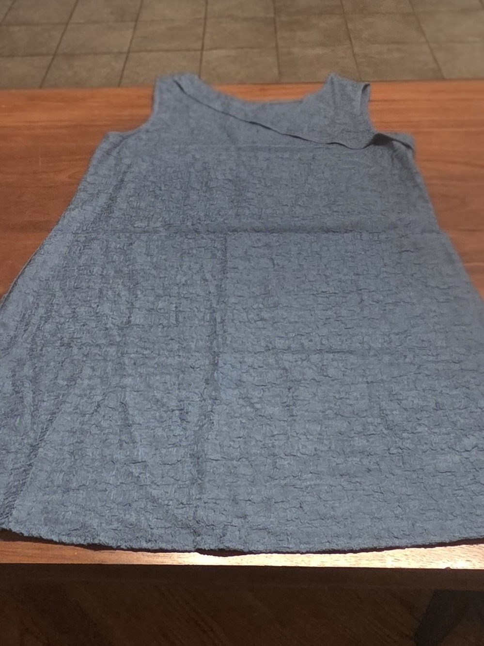 Cupshe Textured Slate Blue Sleeveless Swim Coverup